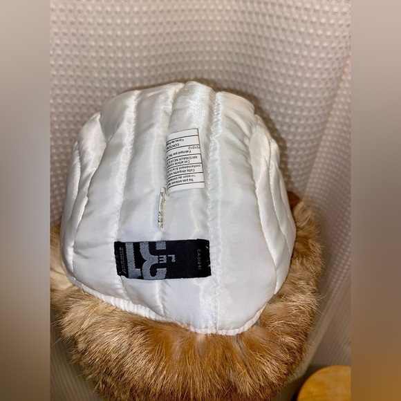 Men’s SIMONS Le 31 white Trapper Aviator Winter hat with genuine Fur size medium - Picture 9 of 17
